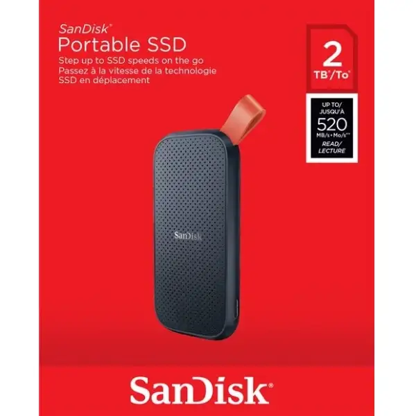 Disque Dur Externe SSD Portable 2TB 2To Noir Haute Vitesse avec